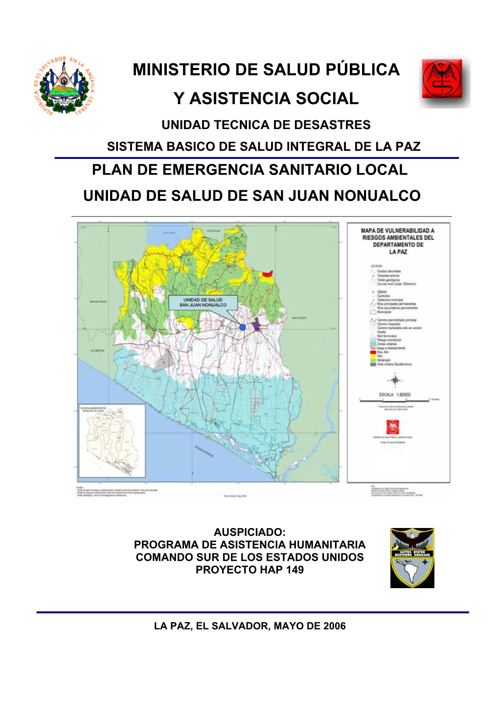 Plan De Emergencia Sanitario Local Unidad De Salud De San Juan Nonualco