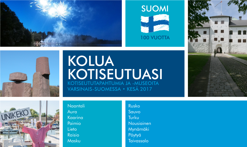 Kolua Kotiseutuasi Kotiseututapahtumia Ja -Museoita Varsinais-Suomessa • Kesä 2017