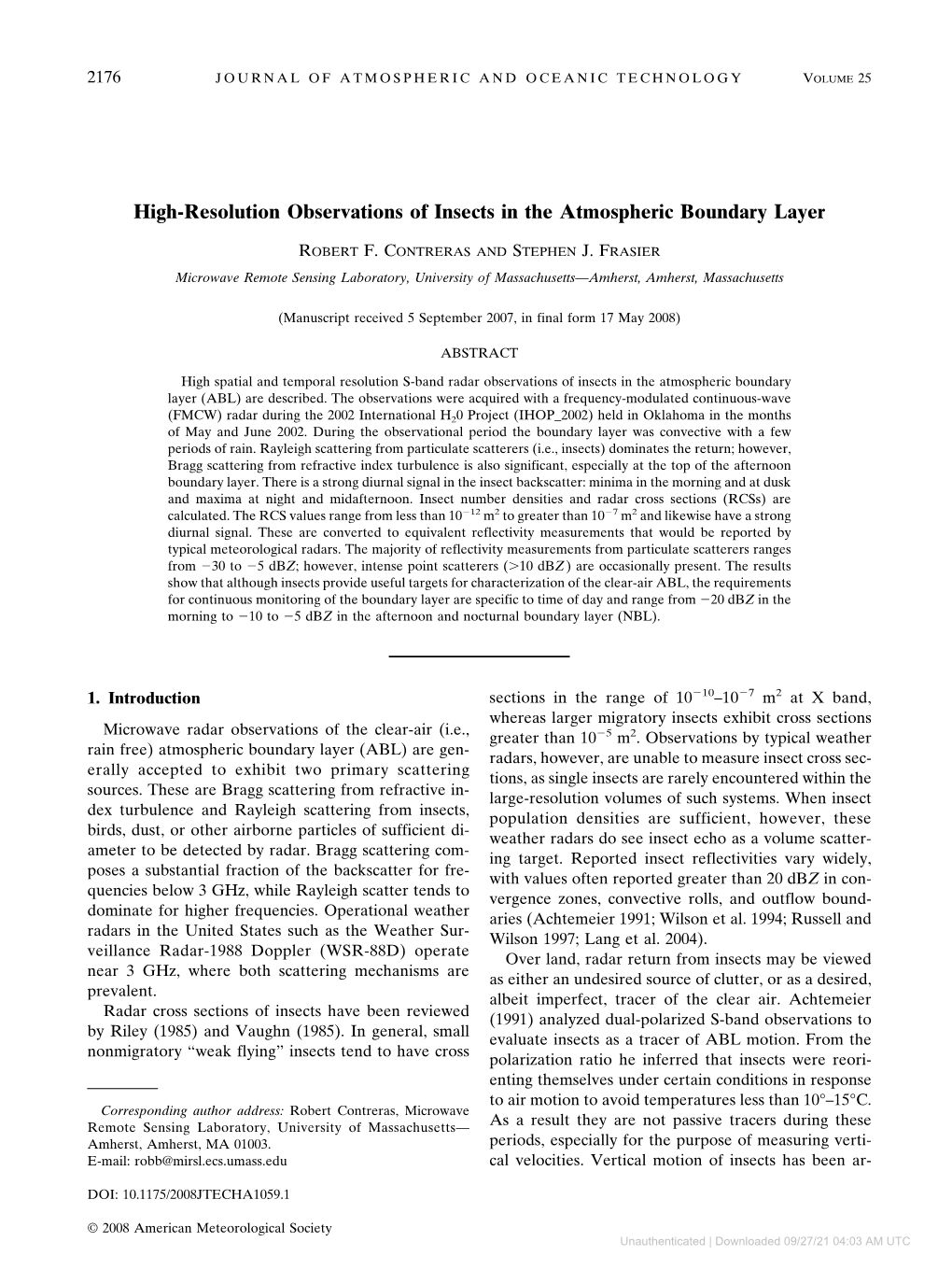 High-Resolution Observations of Insects in the Atmospheric Boundary Layer