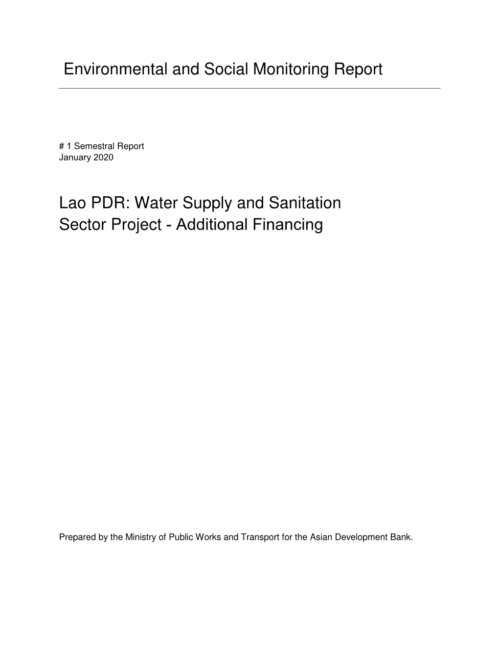 45301-003: Water Supply and Sanitation Sector Project