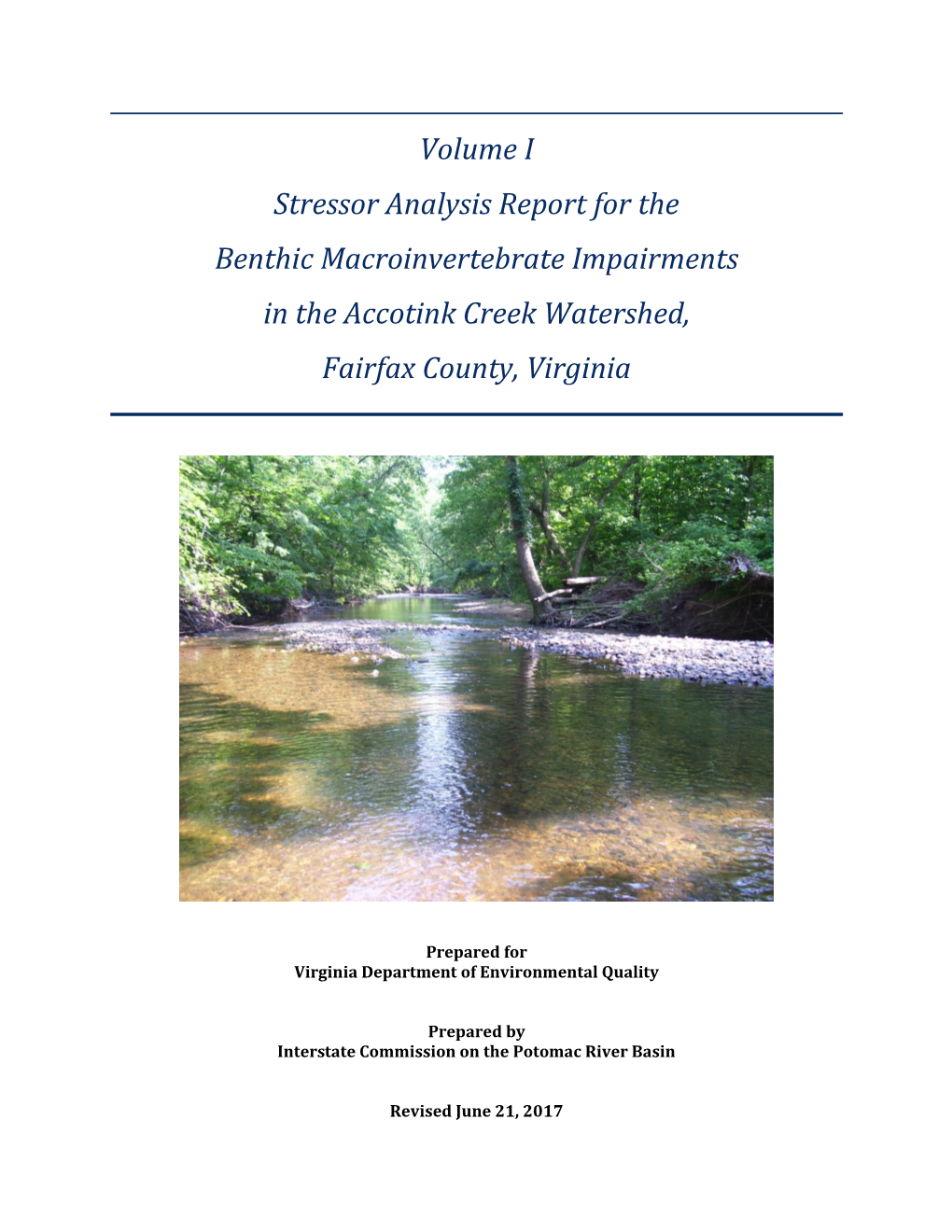 Accotink Creek Stressor Analysis