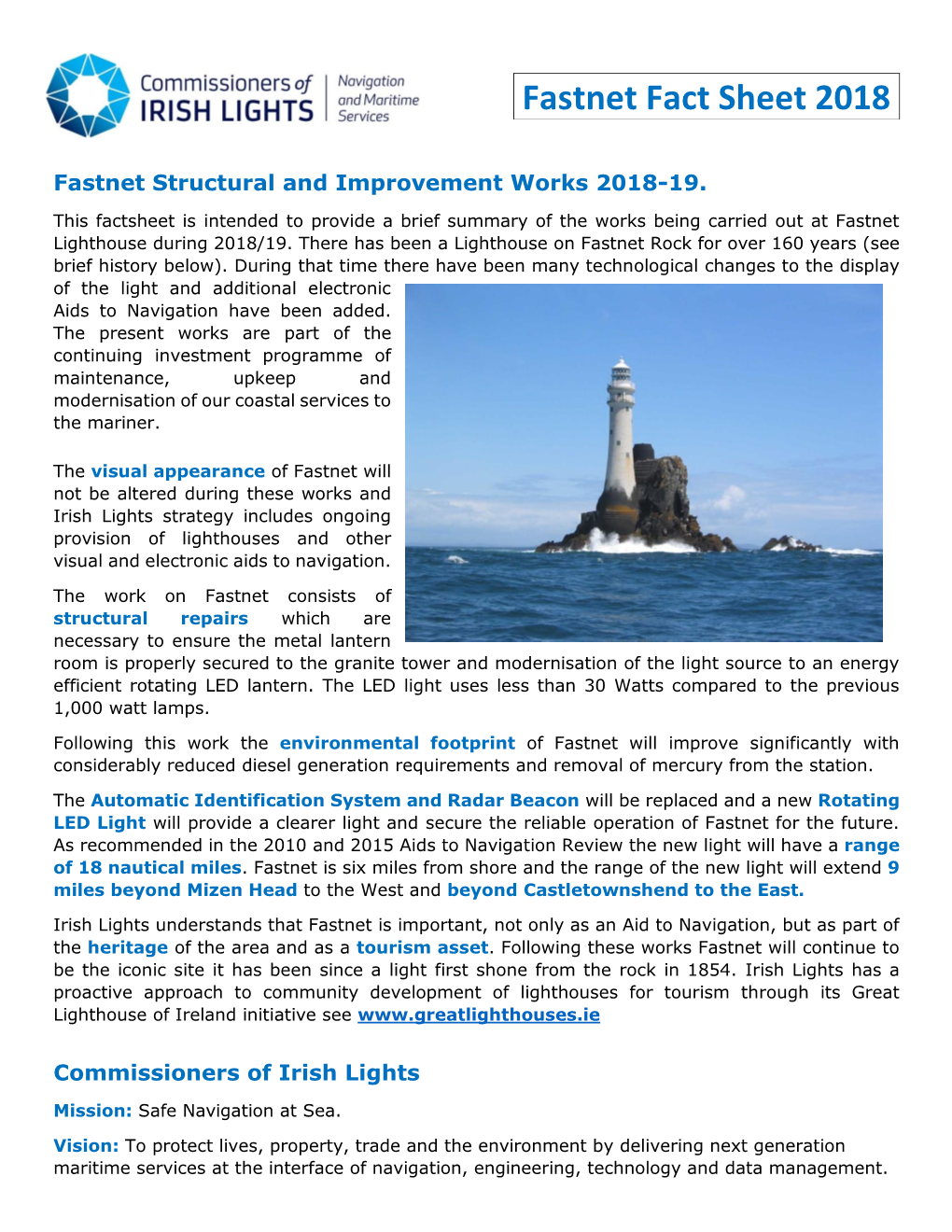 Fastnet Fact Sheet 2018