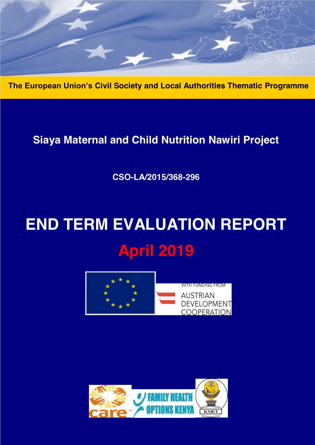 END TERM EVALUATION REPORT April 2019