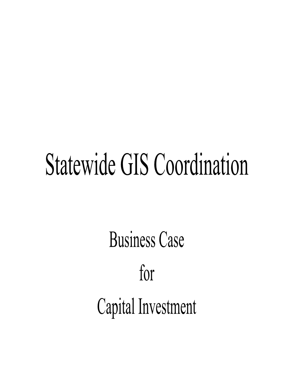 Statewide GIS Coordination