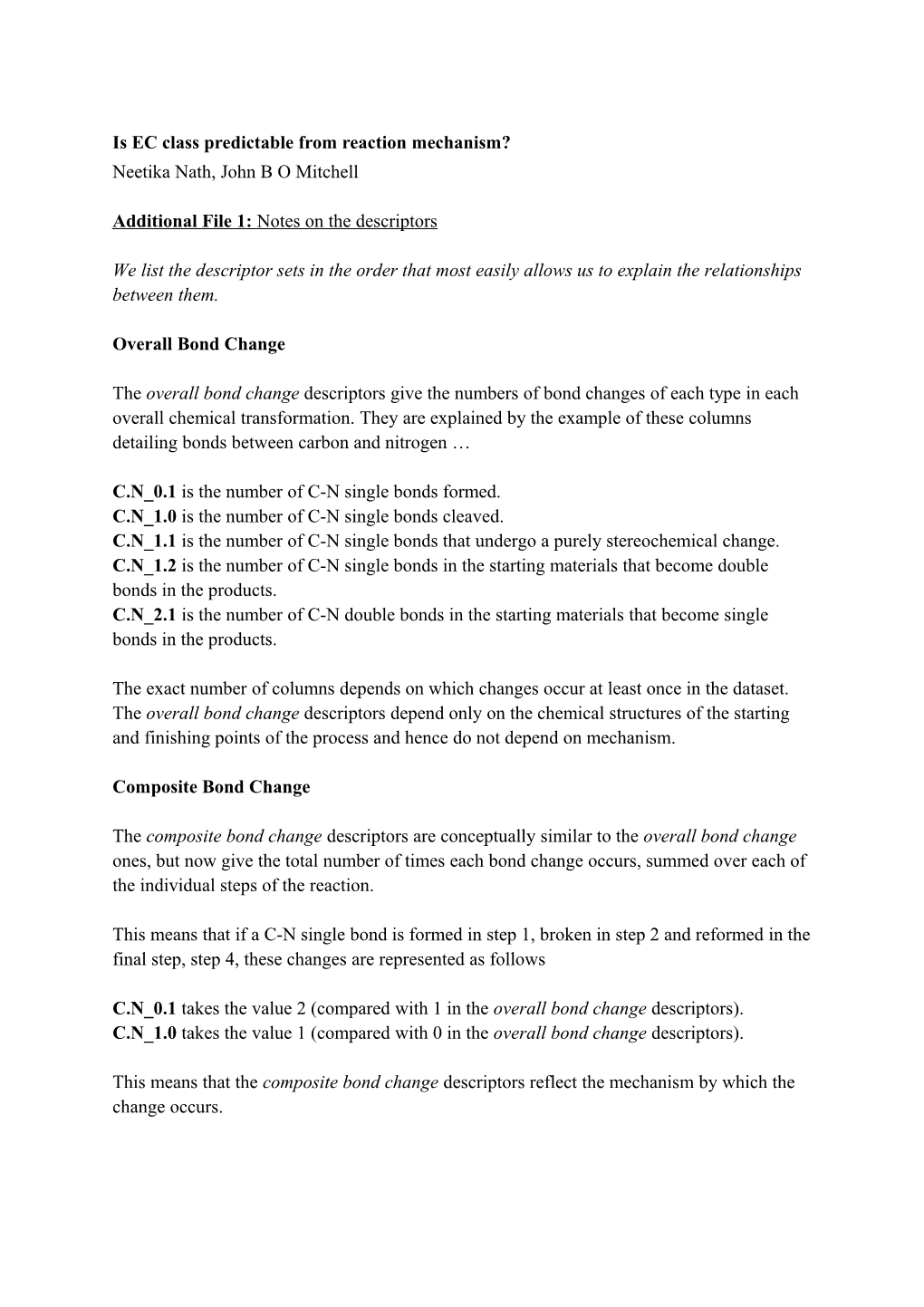 Is EC Class Predictable from Reaction Mechanism?