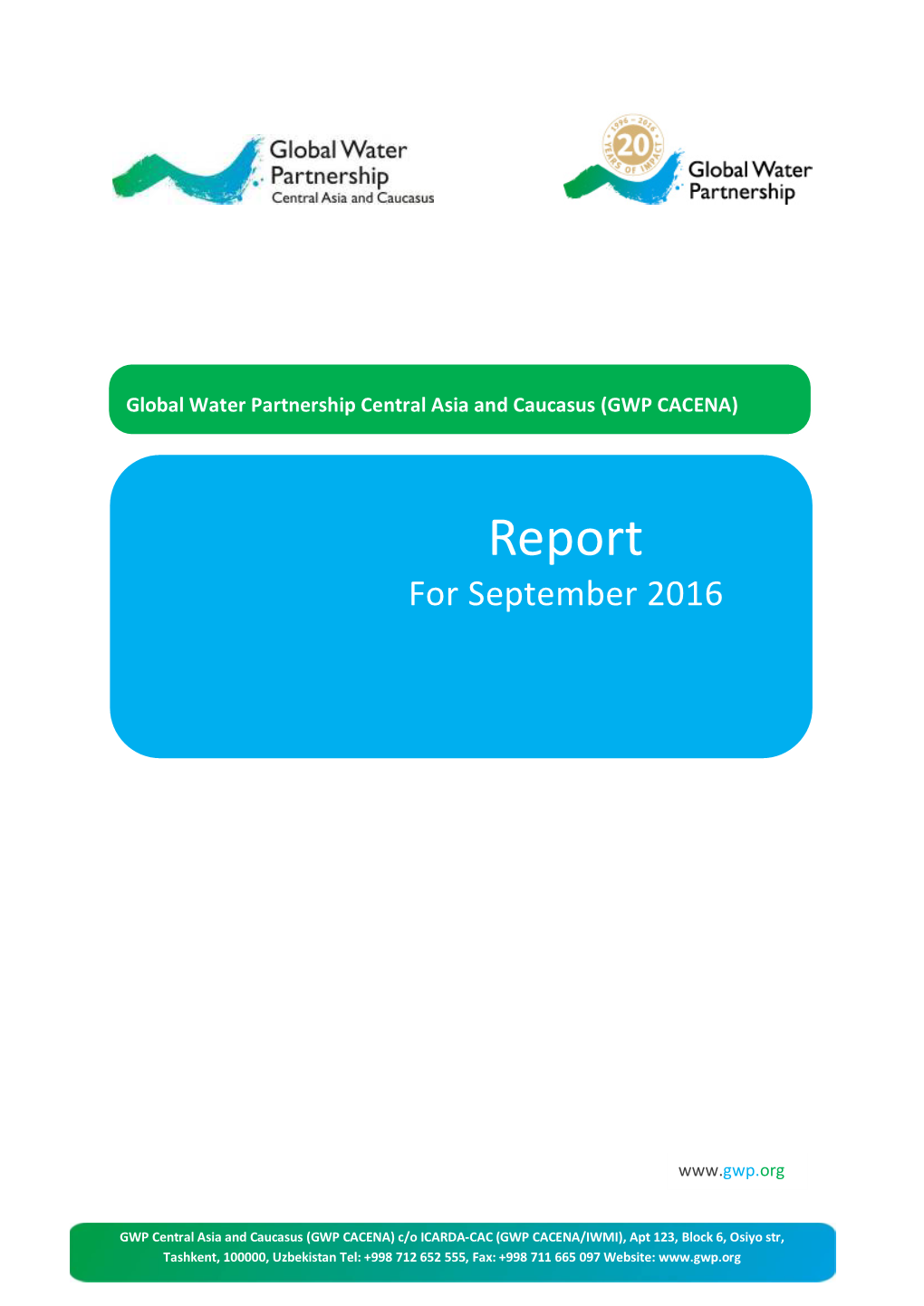 Report for September 2016