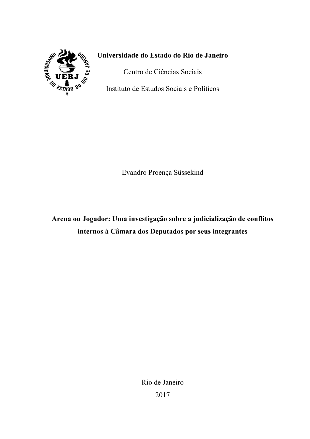 Universidade Do Estado Do Rio De Janeiro Centro De Ciências Sociais