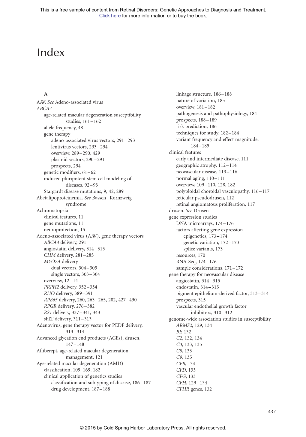 Retinal Disorders: Genetic Approaches to Diagnosis and Treatment