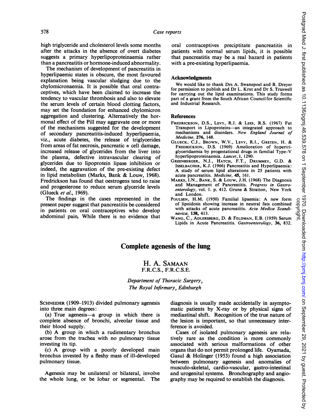 Complete Agenesis of the Lung H