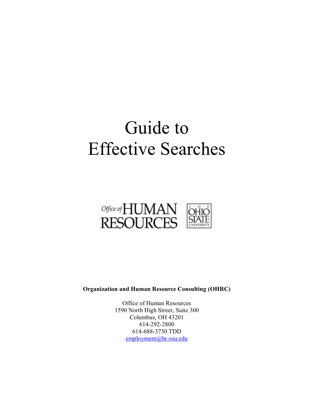 Guide to Effective Searches