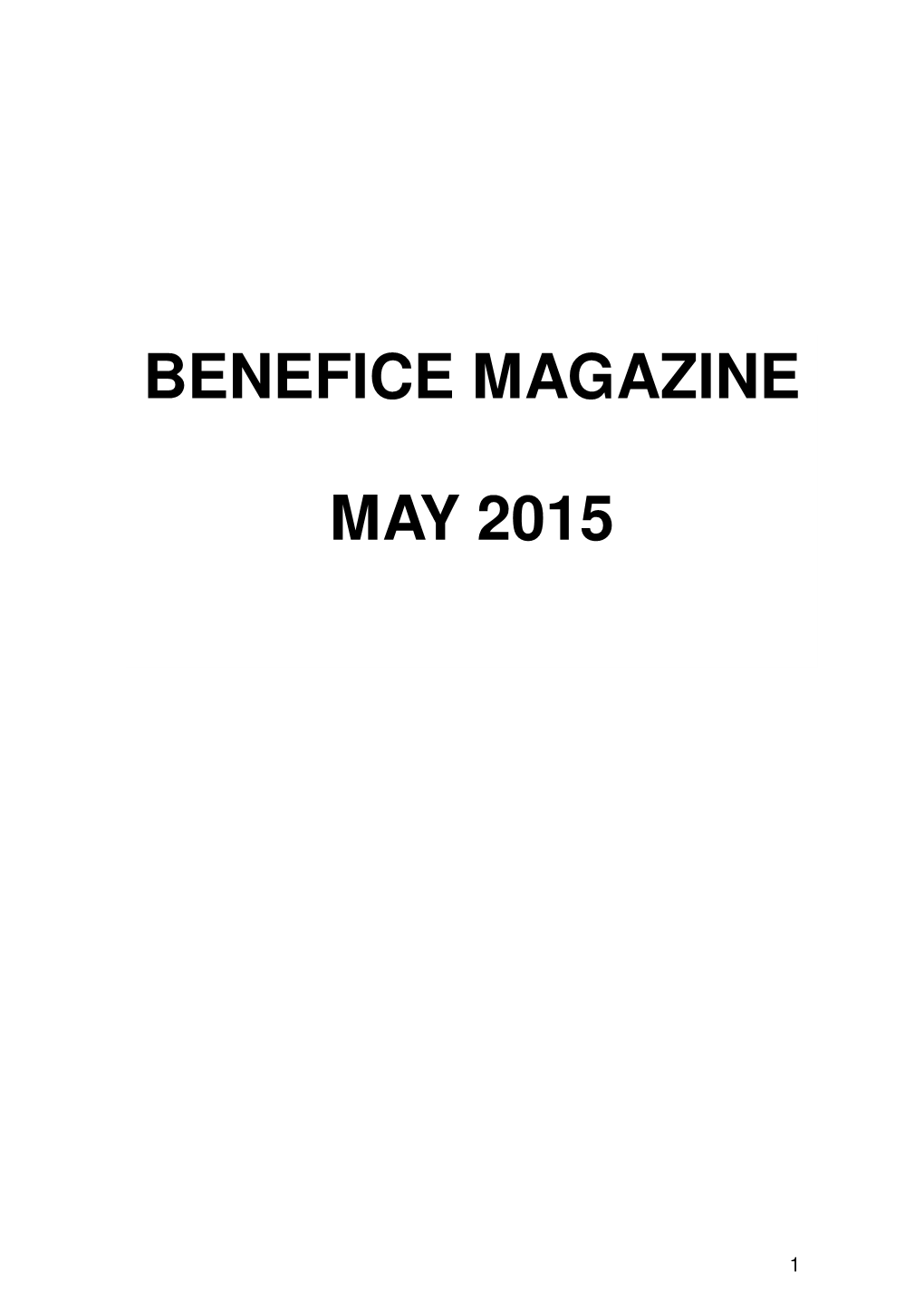 Benefice Magazine May 2015