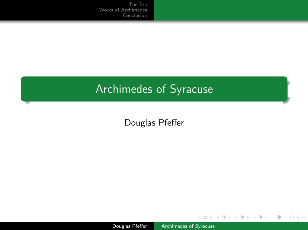 Archimedes of Syracuse