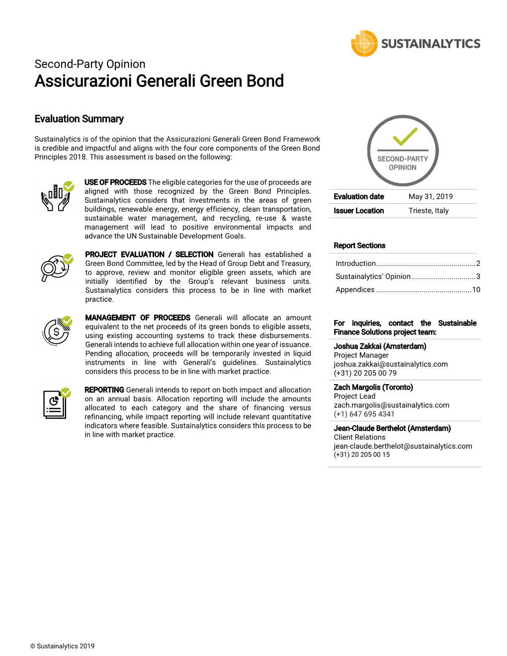 Assicurazioni Generali Green Bond