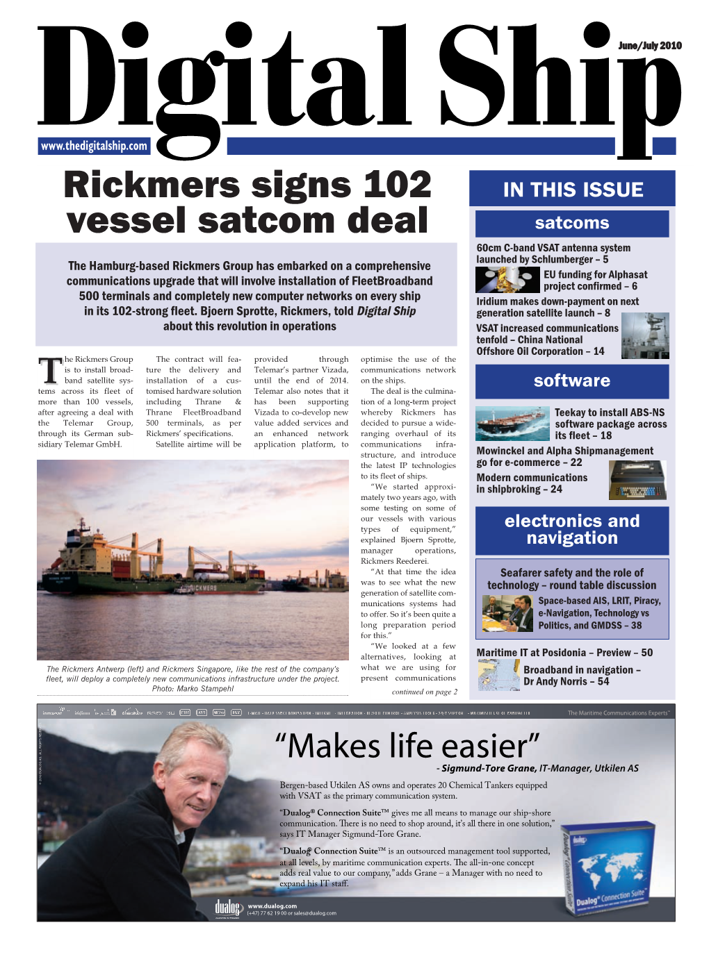 Rickmers Signs 102 Vessel Satcom Deal