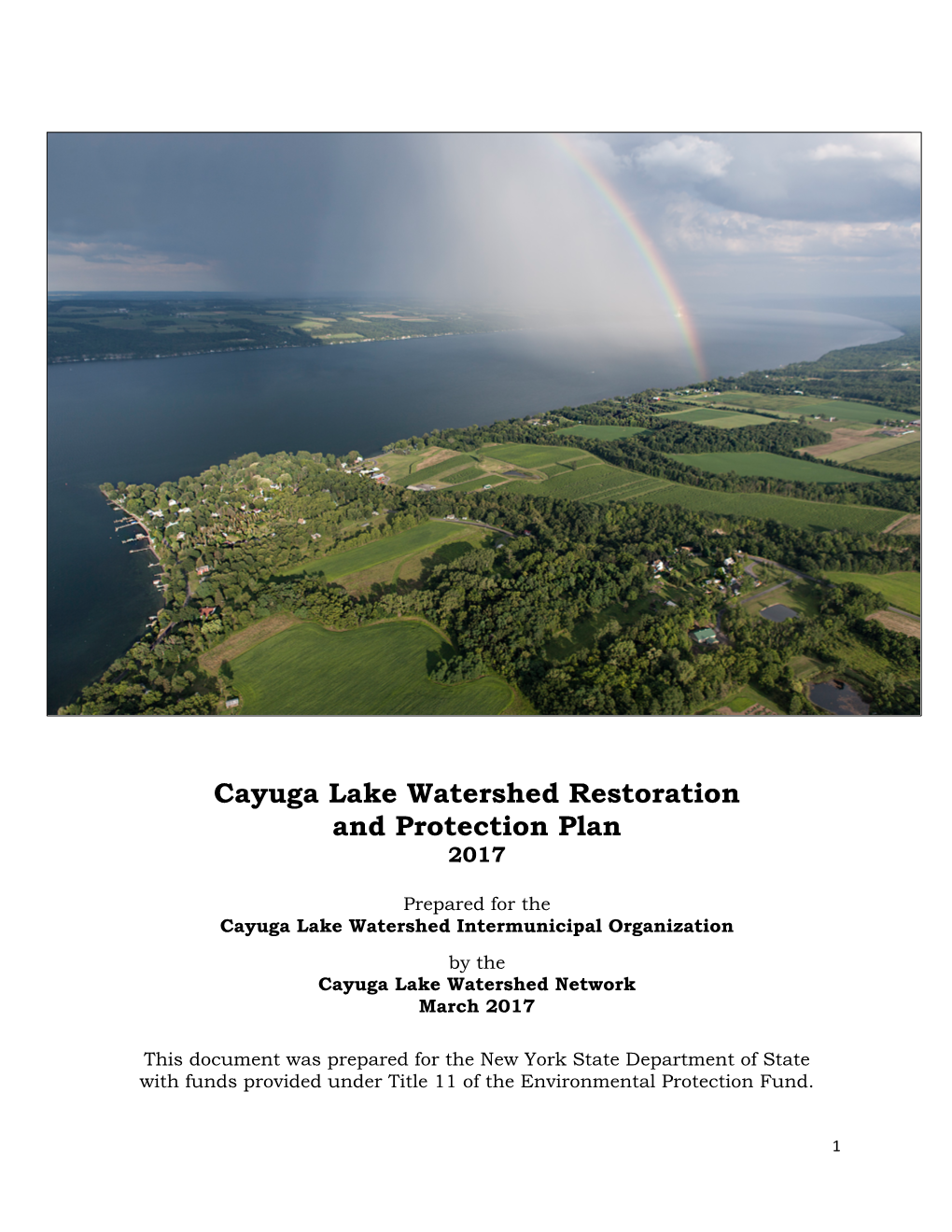 Cayuga Lake Watershed Restoration and Protection Plan 2017