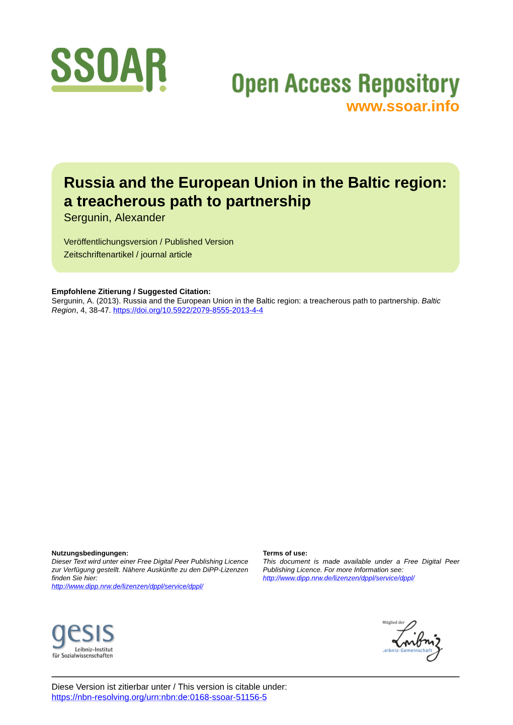 Russia and the European Union in the Baltic Region