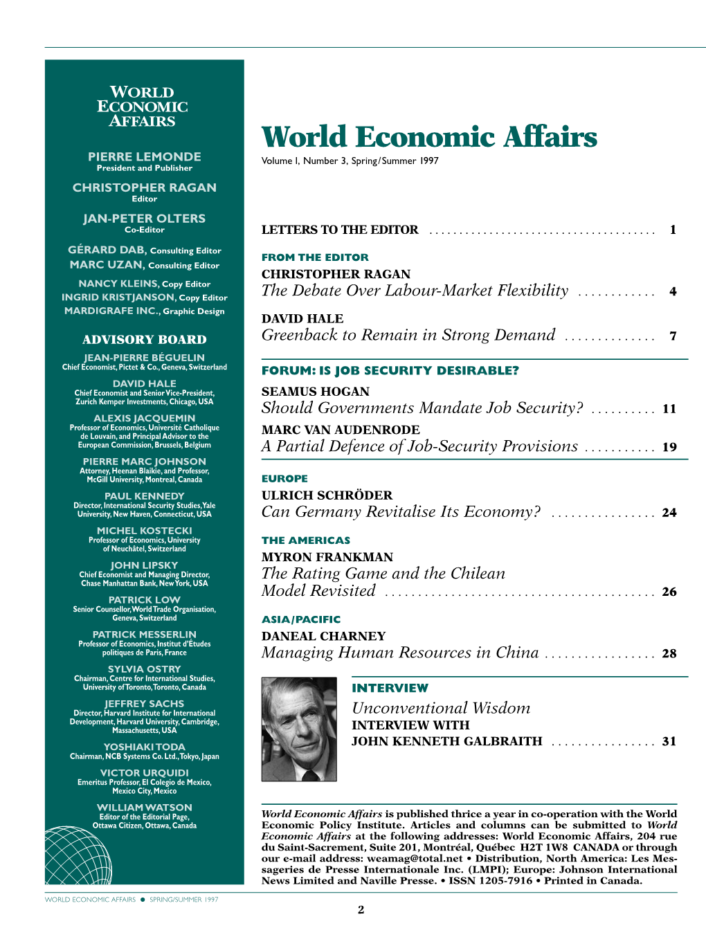 World Economic Affairs