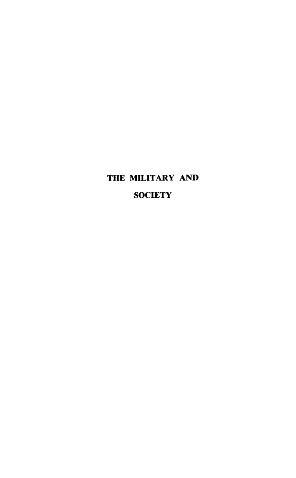 The Military and Society