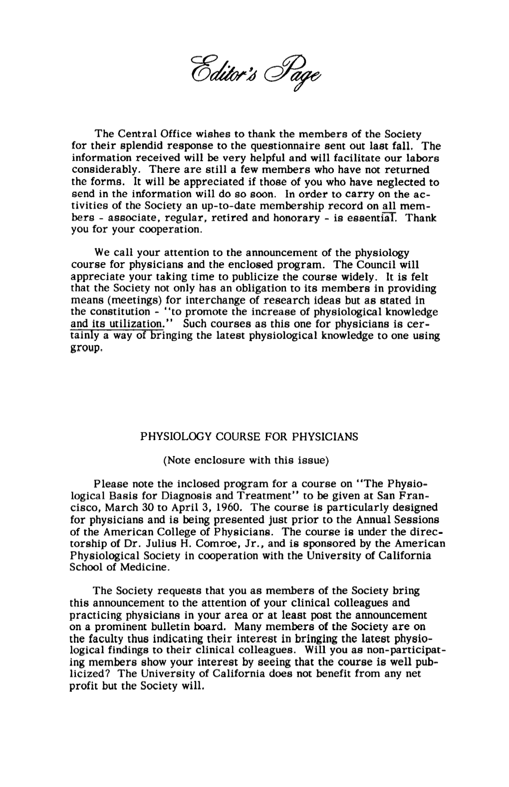 February 1960 List of Candidates Advance Registration with the Placement Service May Be Made Through the Washington Office Before March 28, 1960