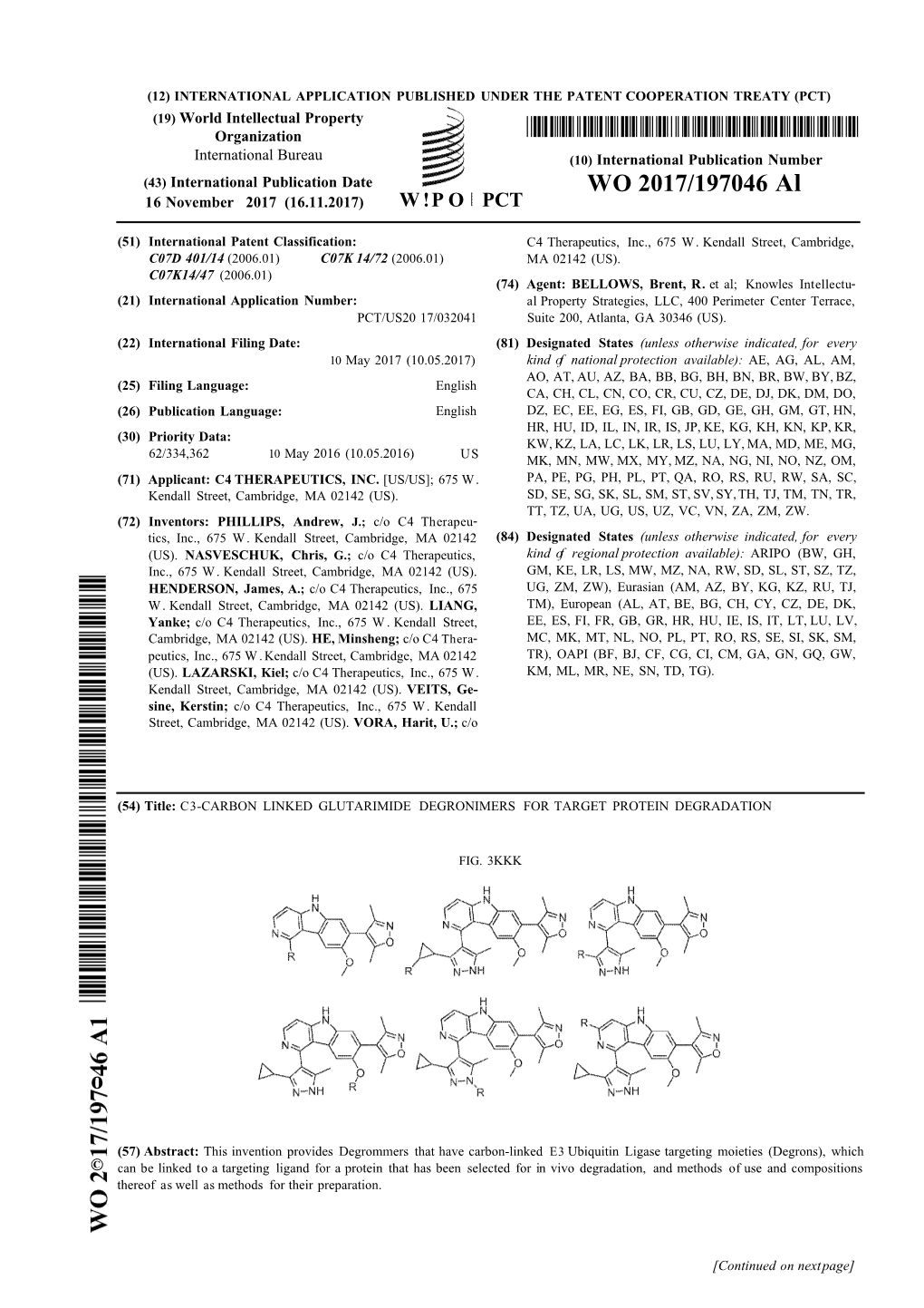 WO 2017/197046 Al 16 November 2017 (16.11.2017) W !P O PCT