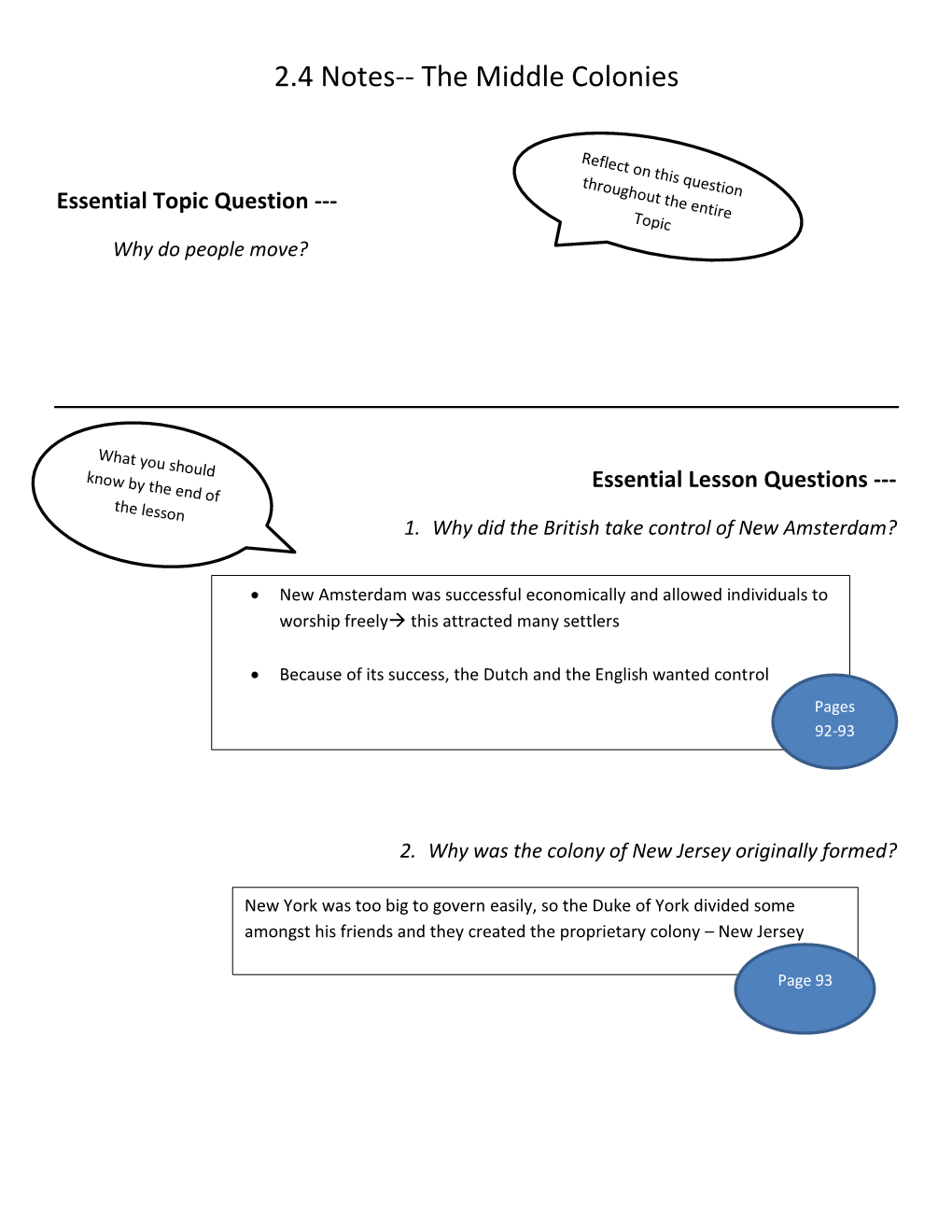 2.4 Notes-- the Middle Colonies