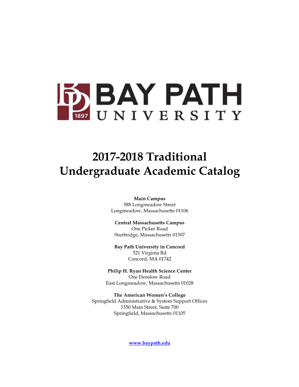 2017-2018 Traditional Undergraduate Academic Catalog