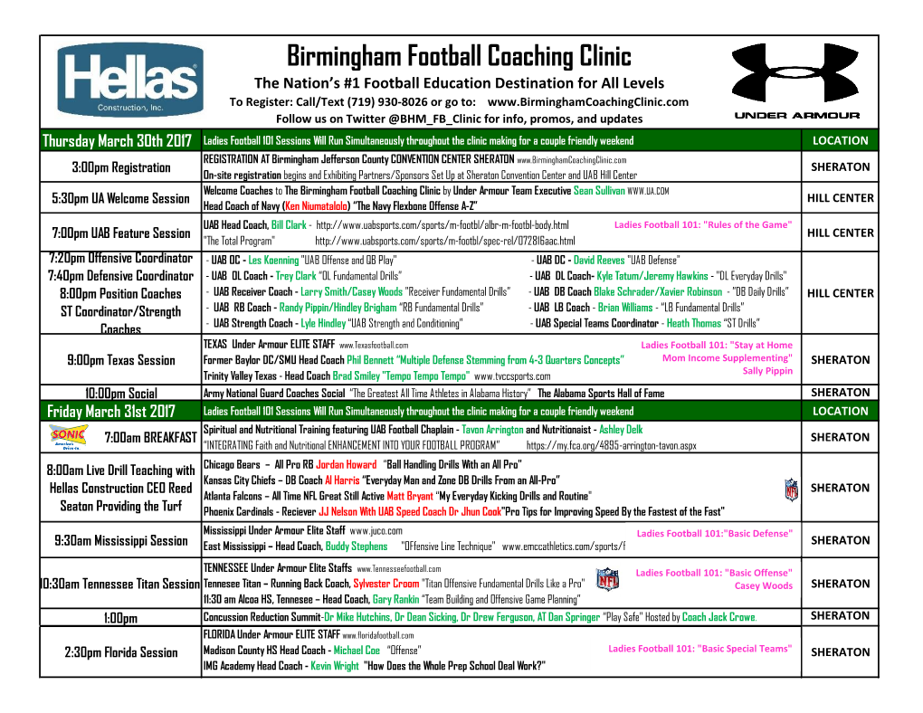 Birmingham Football Coaching Clinic