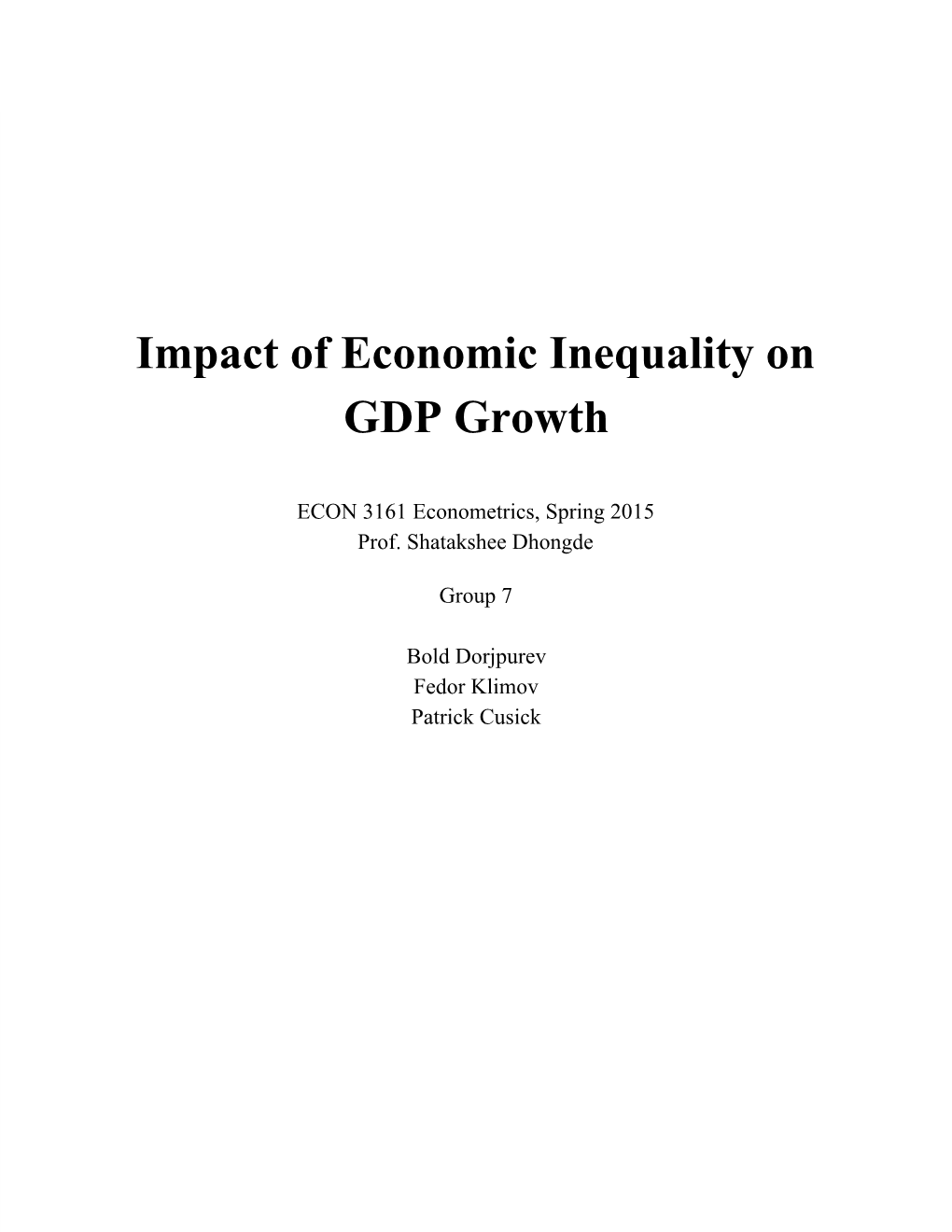 Impact of Economic Inequality on GDP Growth