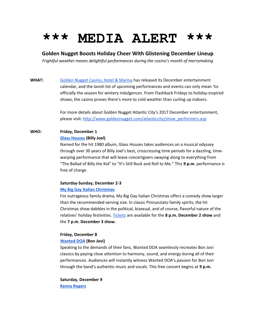 December Entertainment Media Alert PDF Download