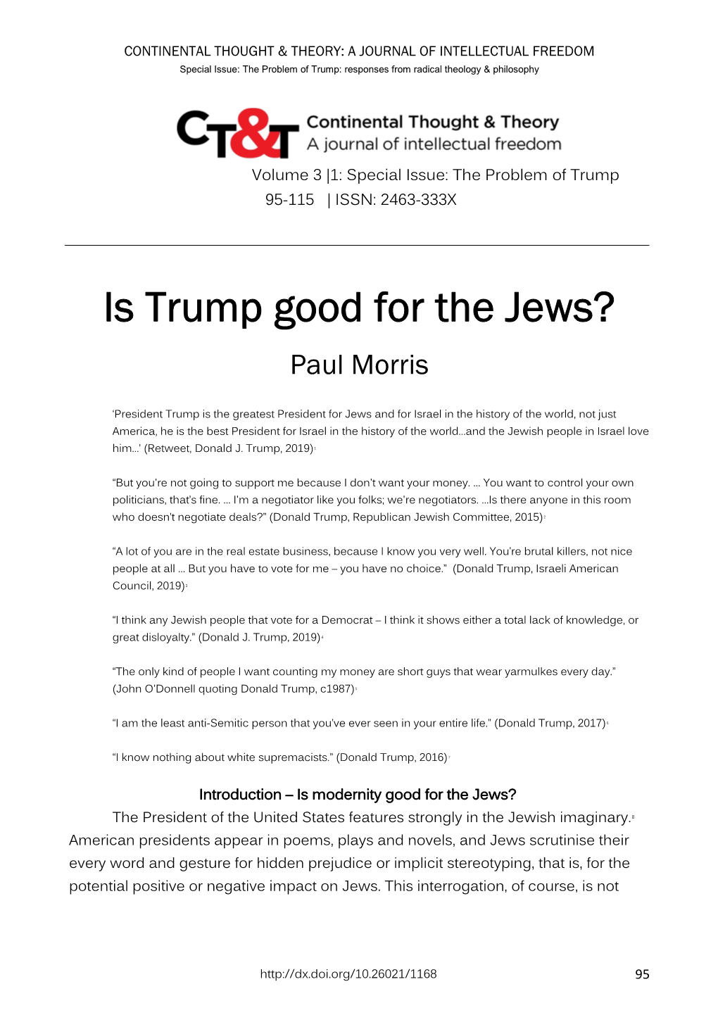 Is Trump Good for the Jews?