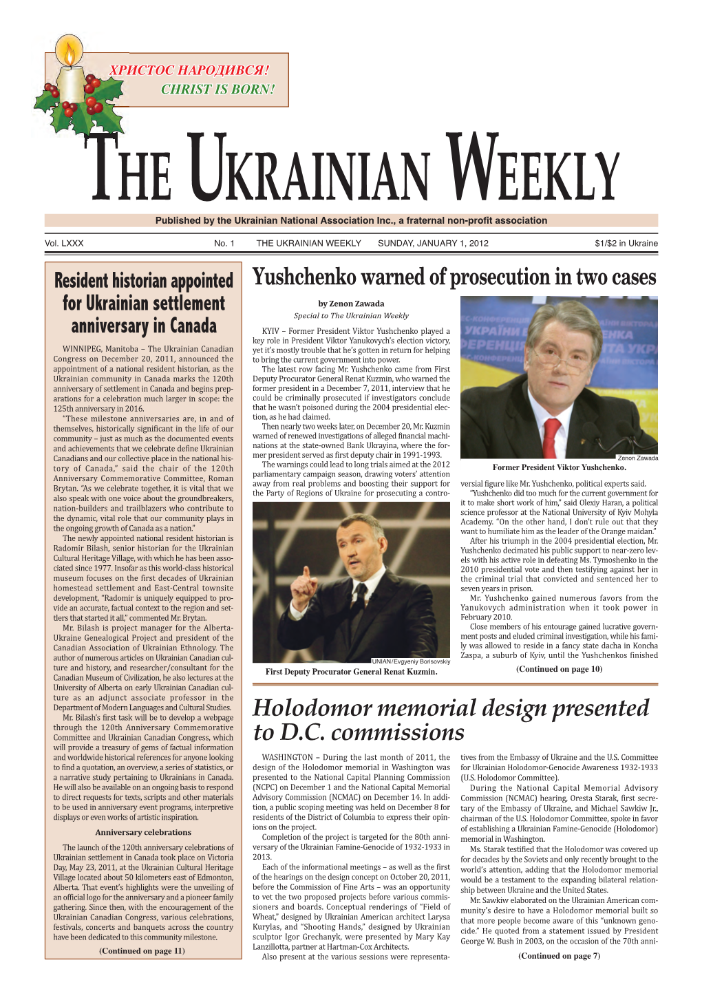 The Ukrainian Weekly 2012, No.1