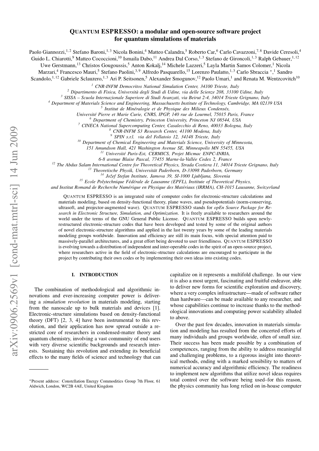 Arxiv:0906.2569V1 [Cond-Mat.Mtrl-Sci] 14 Jun 2009