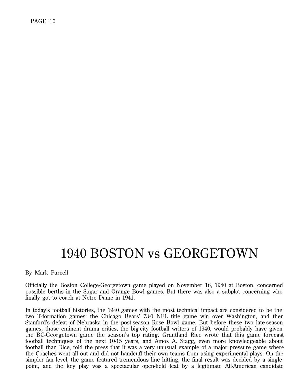 1940 Boston Vs Georgetown