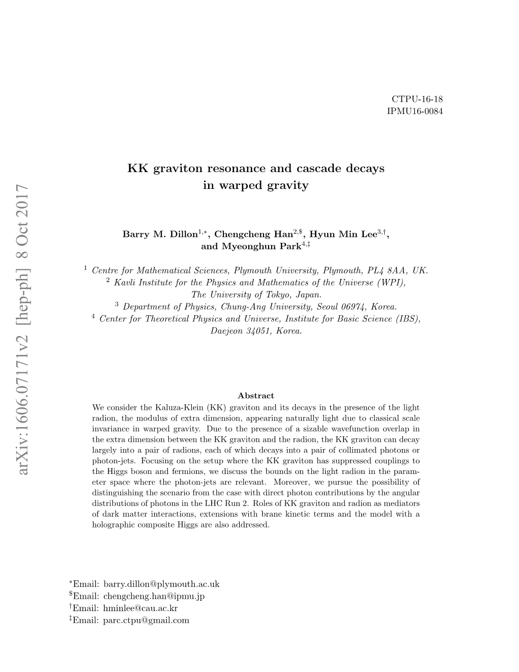 KK Graviton Resonance and Cascade Decays in Warped Gravity