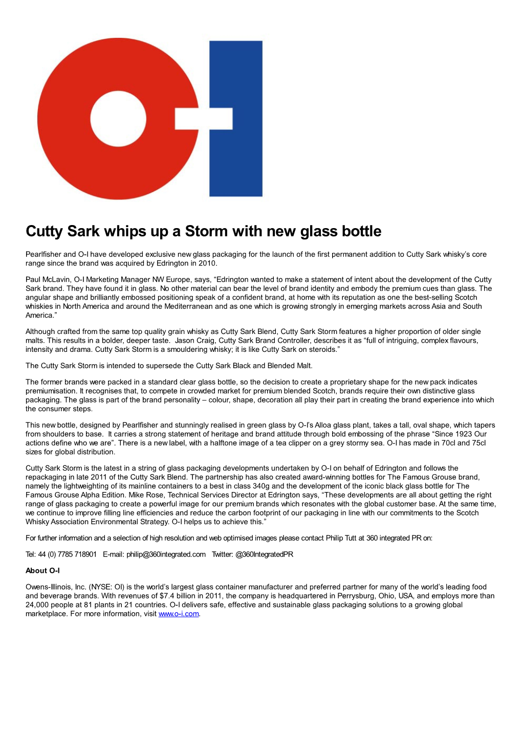 Cutty Sark Whips up a Storm with New Glass Bottle