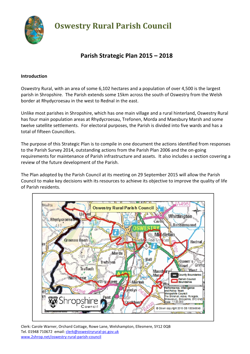 Parish Strategic Plan 2015 – 2018
