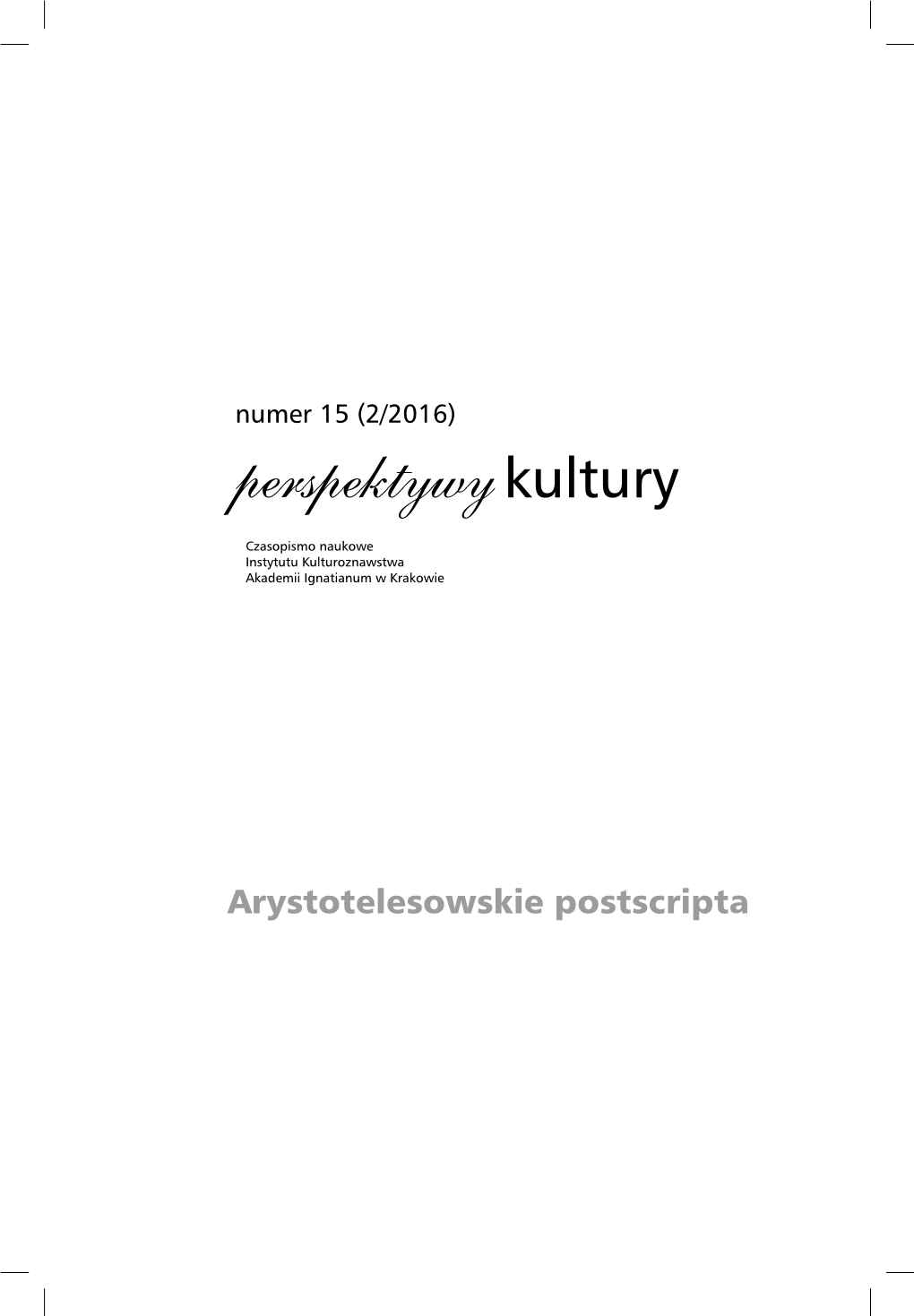 Perspektywykultury@Ignatianum.Edu.Pl