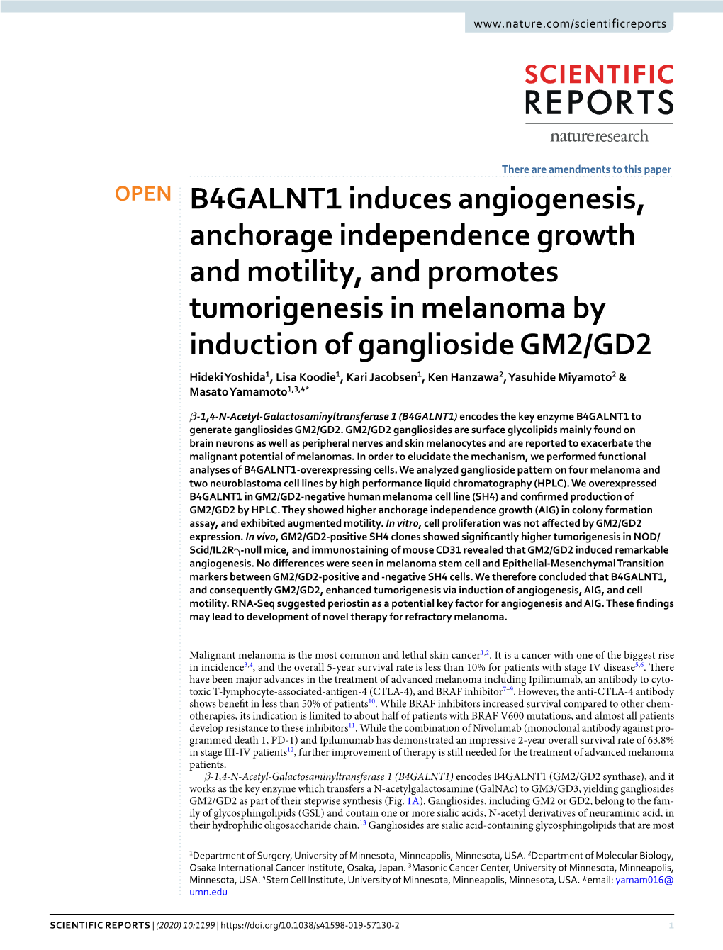 B4GALNT1 Induces Angiogenesis, Anchorage Independence Growth