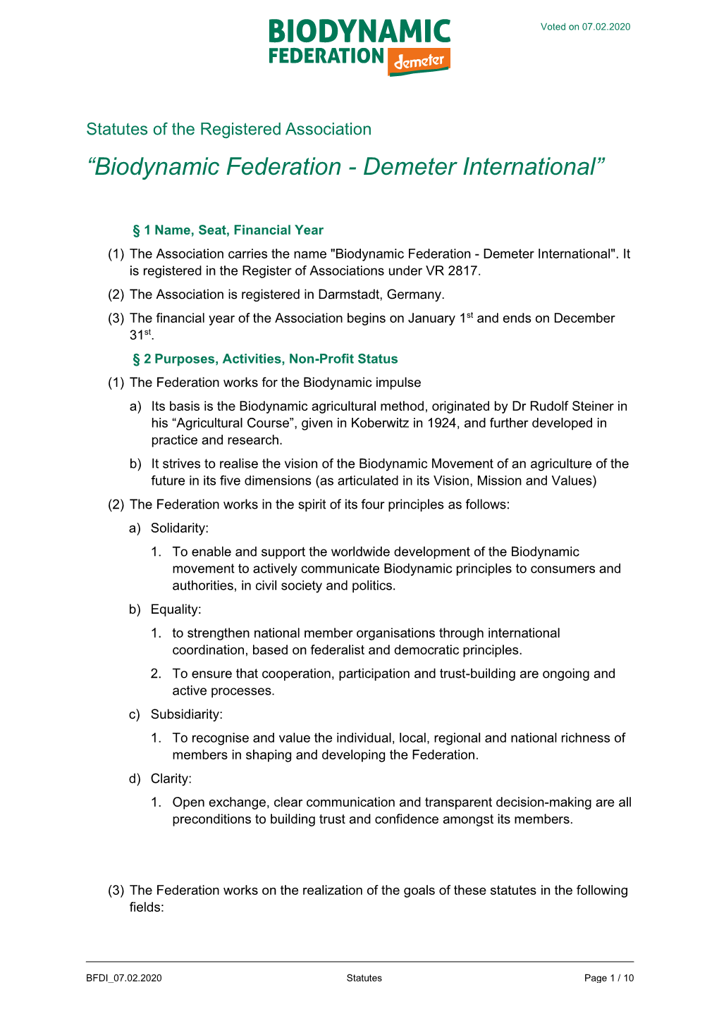 “Biodynamic Federation - Demeter International”