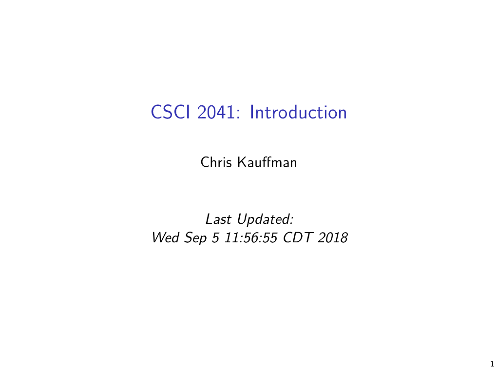 CSCI 2041: Introduction