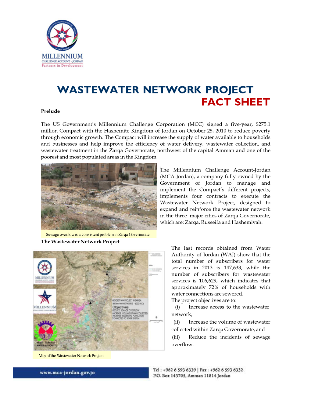 WASTEWATER NETWORK PROJECT FACT SHEET Prelude