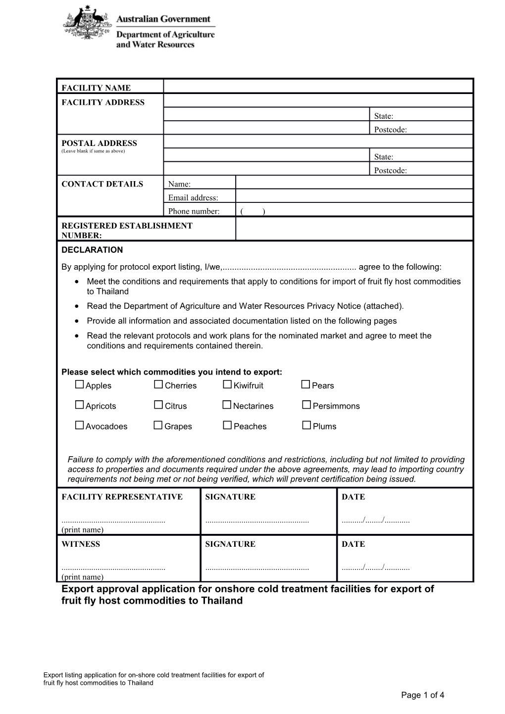 Requirements for Onshore Cold Treatment Facilities