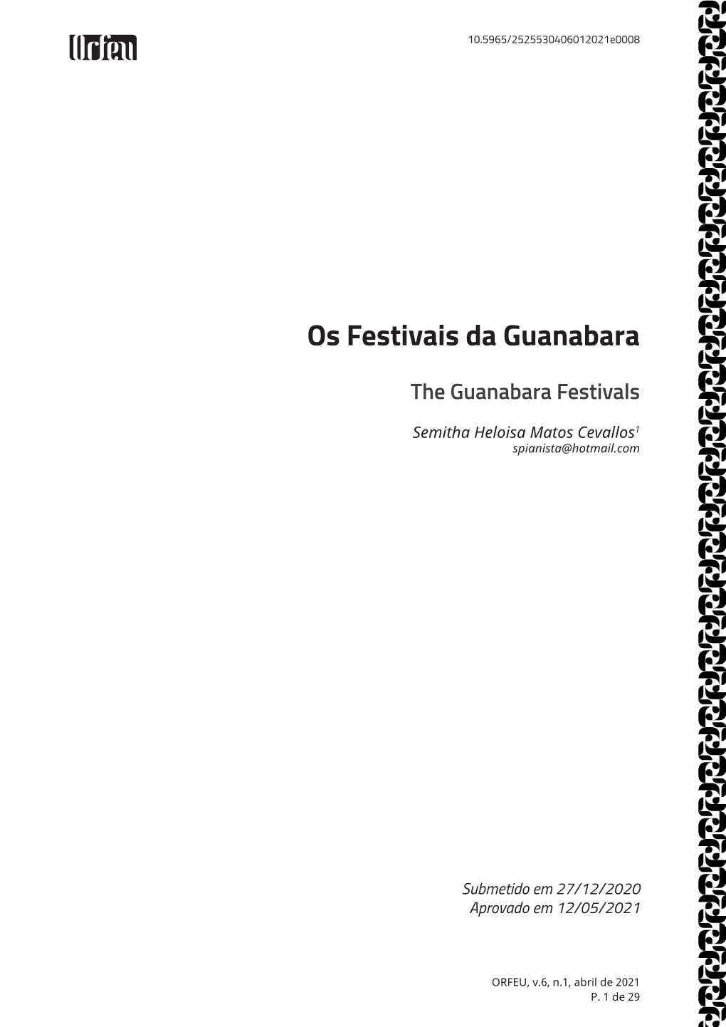 19335 OS FESTIVAIS DA GUANABARA.Indd