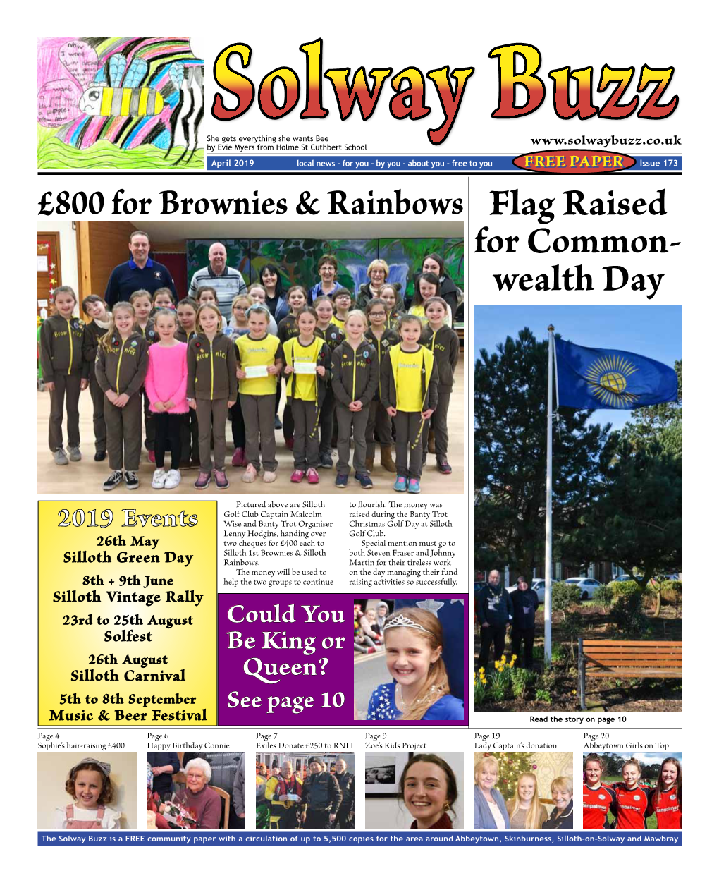 Issue 173 £800 for Brownies & Rainbows Flag Raised for Common- Wealth Day