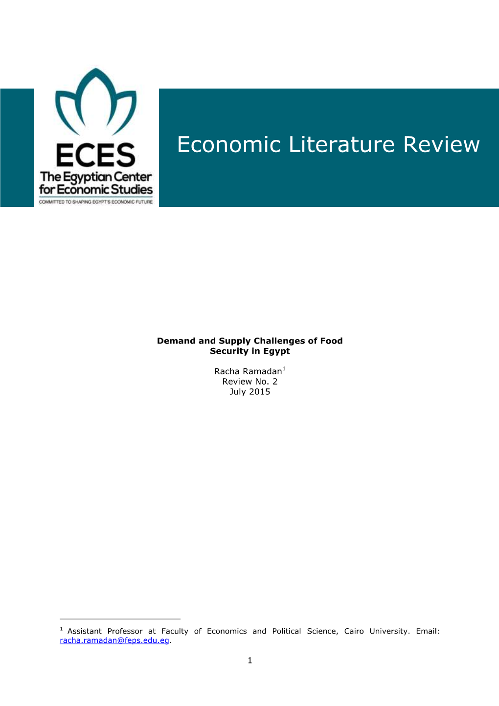 Economic Literature Review
