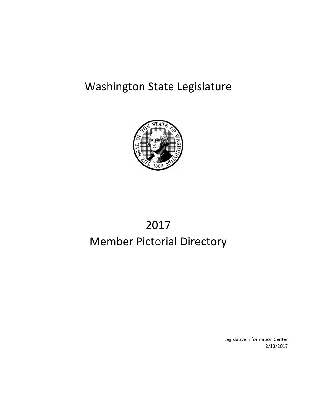 Washington State Legislature 2017 Member Pictorial Directory