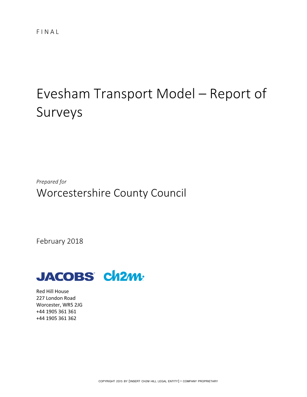 Evesham Transport Model – Report of Surveys