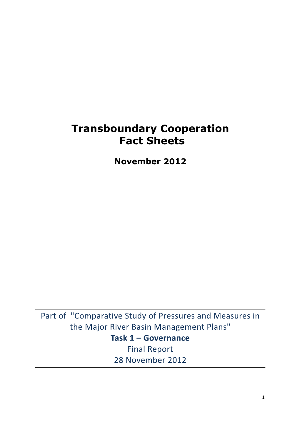 Transboundary Cooperation Fact Sheets