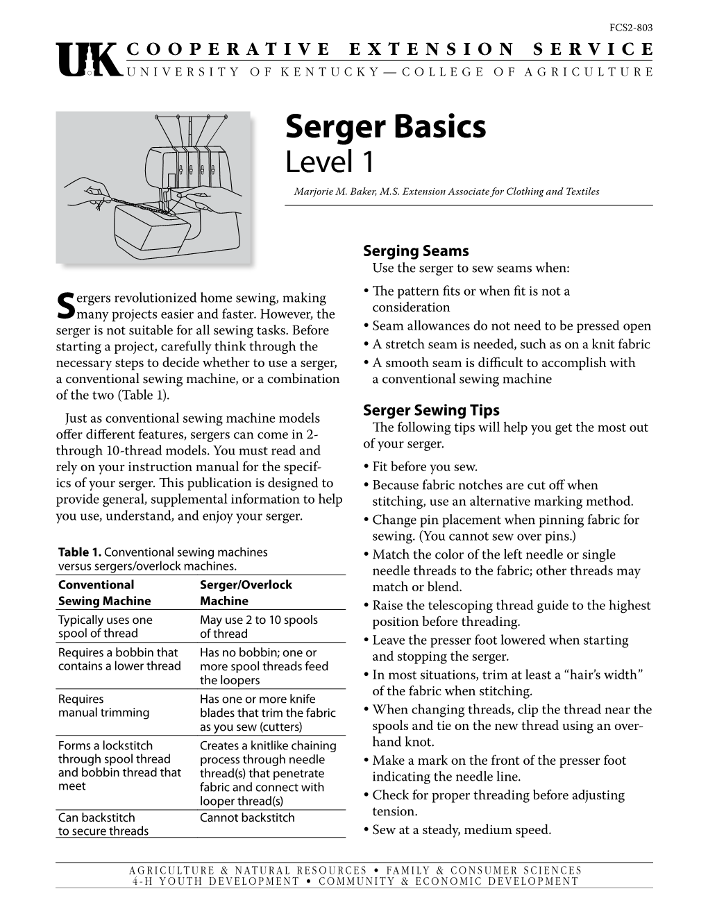 FCS2-803: Serger Basics