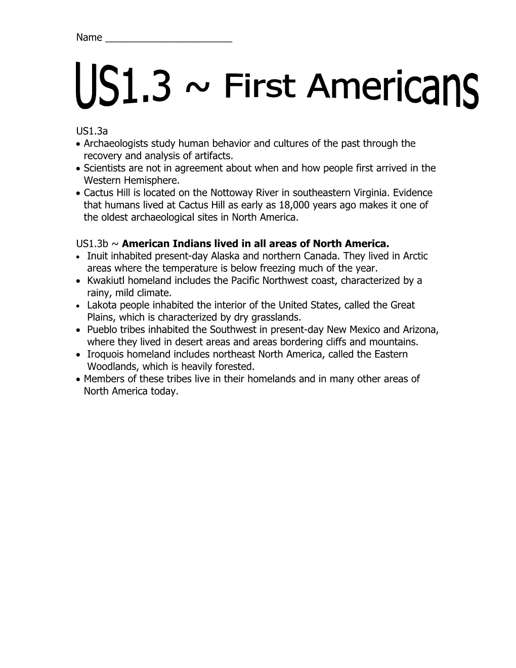 US1.3B American Indians Lived in All Areas of North America